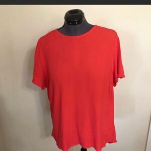 MICHAEL MICHAEL KORS Crepe Blouse Short Sleeve Red Sz XL EUC